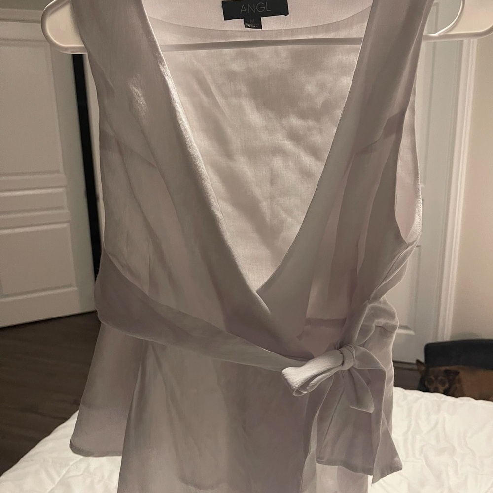 ANGL White Wrap Top
